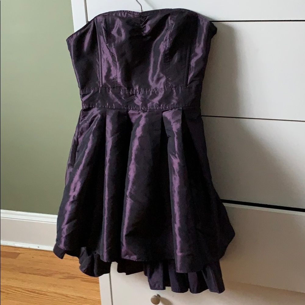 Purple Divided Sweetheart Neckline Party Dress